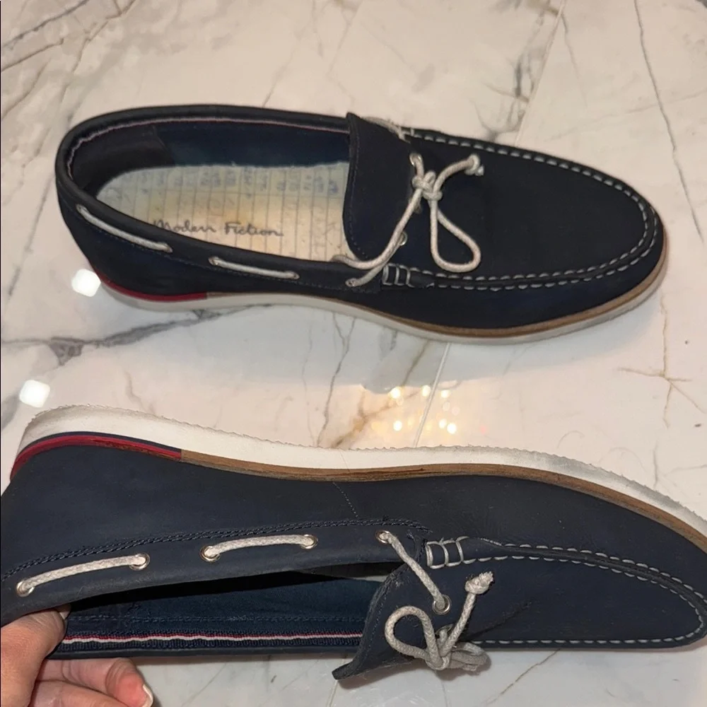MODERN FICTION TAHOMA Lightweight Suede Boat MEN S SHOES NAVY COLOR Size 12